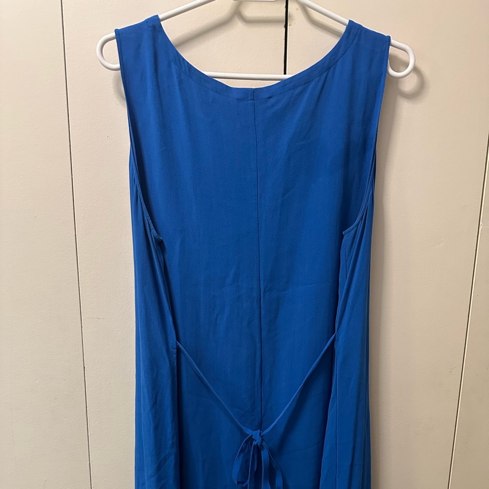 Eileen Fisher Blue Sheath Dress Sleeveless Crew Neck